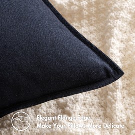 MIULEE Pack of 2 Dark Navy Blue Pillow Covers 20x20 Inch Decorative Couch Throw Pillow Covers Spring Linen Cushion Covers Set Modern Farmhouse Home Decor for Sofa Living Room Bed