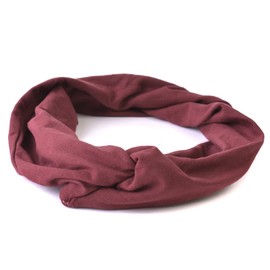 CHARM Sweat-Absorbing Stretch Cross Headband [Free Size / 31 Colors] Fashionable Sweatband Outdoor Dance Yoga, maroon: no lining