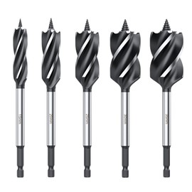 AMTOVL Wood Drill Bit Reaming Drill Wood Auger High-Carbon Steel Fast Cut Woodworking Drill Bit Set 5pcs 15mm, 20mm, 25mm, 30mm, 35mm