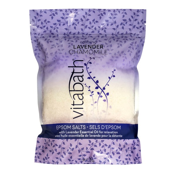 Vitabath Lavender Chamomile Epsom Salts Relaxing Detox Aromatherapy, Muscle Soreness & Body Ache Relieving Soak & Nourishing Skincare for Women & Men - Cruelty-Free - 36 oz