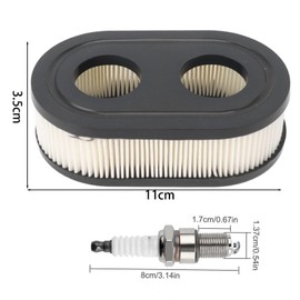 Air Filter Kit with Cover and Spark Plug Replacement Parts Kit for 650EXI 675EXI 675IS Lawnmower Compatible with 594575, 798452