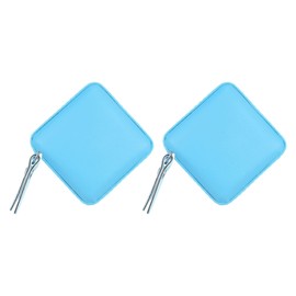 sourcing map 2pcs Square Retractable Measuring Tape 150cm/60-inch Soft Leather Case Tailors Tape Measure Pocket Size for Body, Fabric, Sewing Measurements, Blue