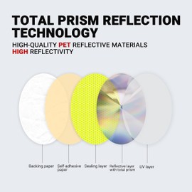 Himiway 42 Pcs Yellow/Grey Bike Reflective Stickers Outdoor Waterproof Bicycle Reflective Tape Night Safety Warning Reflective Decals for Bike, Wheelchairs, Motorbike, Helmet, Scooter, Hard Hat etc.