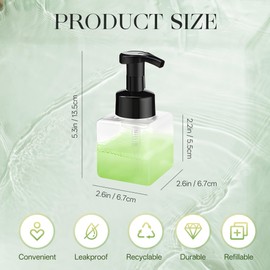 30 Pcs 8.5 oz Foaming Soap Dispenser Plastic Foaming Pump Bottle, Refillable Dispenser with Plastic Pump, Empty Hand Bottles for Liquid Soap, Shampoo, Bathroom,Hotel（Green）