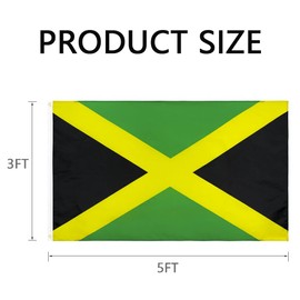 GSYLPFT Jamaican Flags for Outside 3x5 Jamaica Flag Outdoor Vivid Color Fade Resistant Double Stitched Jamaican flag with Brass Grommets