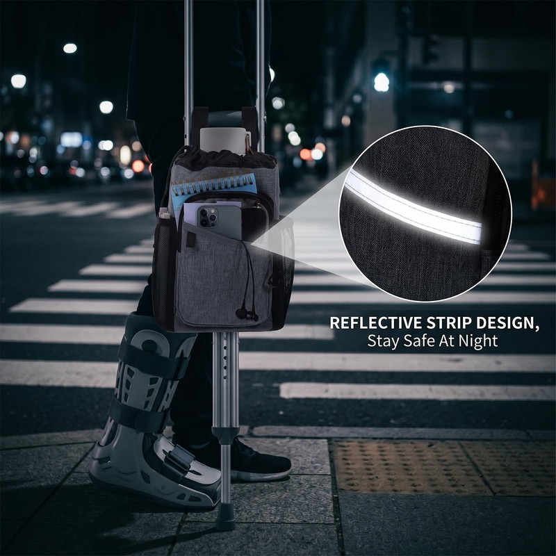 Crutch Bag Accessories Portable Crutches Padding, Lightweight, Waterproof, and Features