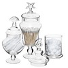 MyGift Clear Glass Apothecary Jars with Lid, Decorative Seashell Design
