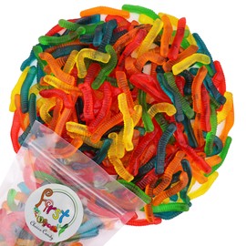 FirstChoiceCandy Sweet & Sour Gummy Worms, Multi Flavors and Solid Colors (2 Pound, Sweet Mix Fruit)