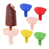 Wekuw Ice Lolly Holder, 5 Pieces Drip-Free Ice Lolly Holder, Reusable, BPA-Free Ice Lolly Holder, Children's Ice Stick Holder with Straw, for Adults, Children and Toddlers (5 Colours)