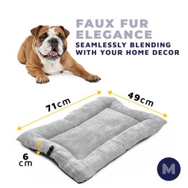 Dog Crates + Dog Bed - Medium Washable Mattress | Comfortable Dog Cushion | Warm Dog Mat with Anti-Slip Bottom | Collapsible Bed | Puppy Mat Pad Blanket Dog Cats Bedding in Grey (71x49cm)