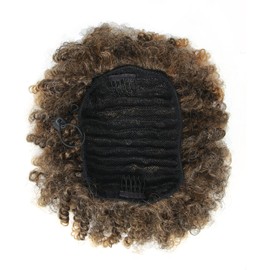 Afro Puff kinky curly Drawstring Ponytail Extension for Women Afro Drawstring Ponytail Kinky Curly Ponytail Drawstring Afro Puffs Synthetic Curly Ponytail Hairpieces Updo Hair Extensions with Two Clips (12 Inch, T1B/27#)