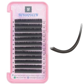 HERSQUEEN Flat Lash Extensions .15 .20 .25 Ellipse Lashes Cashmere Faux Mink Lashes Premium Classic Eyelashes Individual Lashes Split Tips C Curl D Curl Beauty Salon Use Matte Black C 0.20 8mm