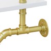 Fetcoi 40" Clothes Rack with Top Shelf, Gold Wall Mounted