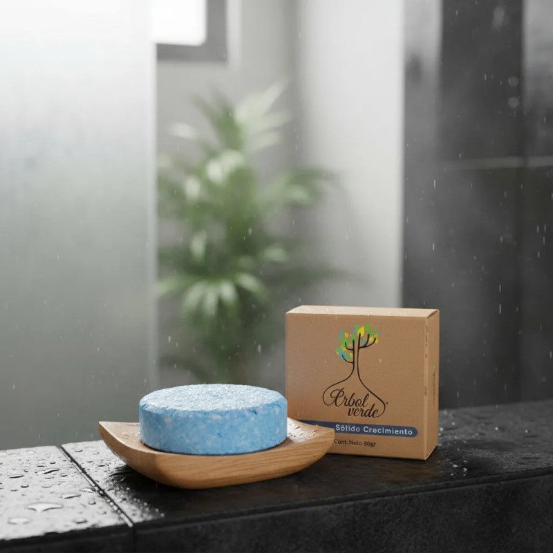 Shampoo Sólido Árbol Verde Bergamota Cola Caballo 50g
