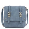 ALYSSA Double Compartment Large Flapover Crossbody Bag (Blue Grey)