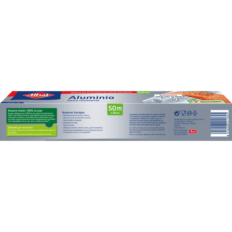 Albal 50m Extra Heavy Duty Easy Cut Aluminium Foil