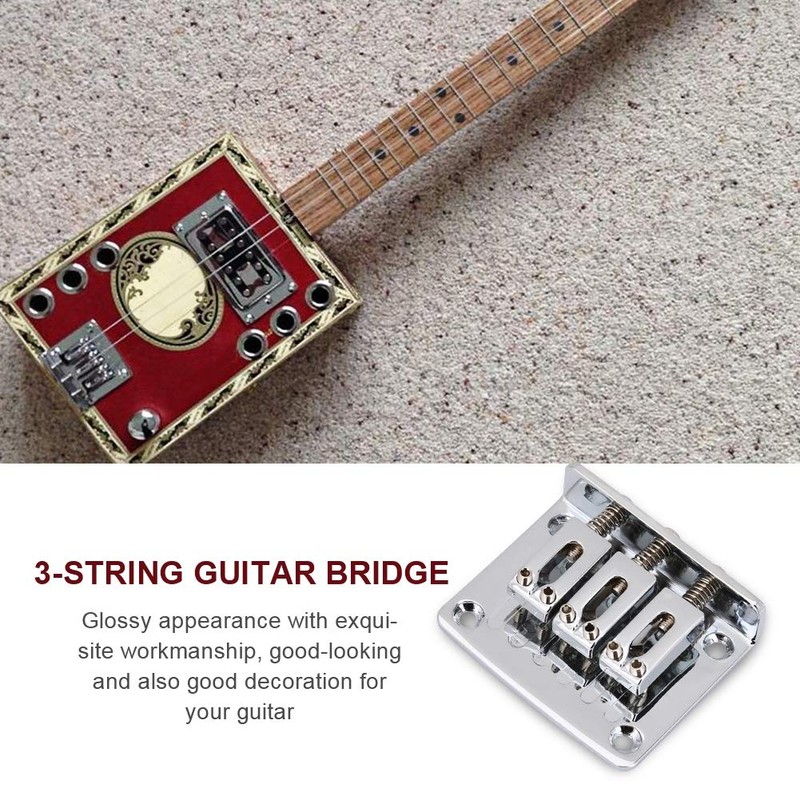 Electric Guitar Bridge, Zinc Alloy 3 String Fixed Hardtail Guitar