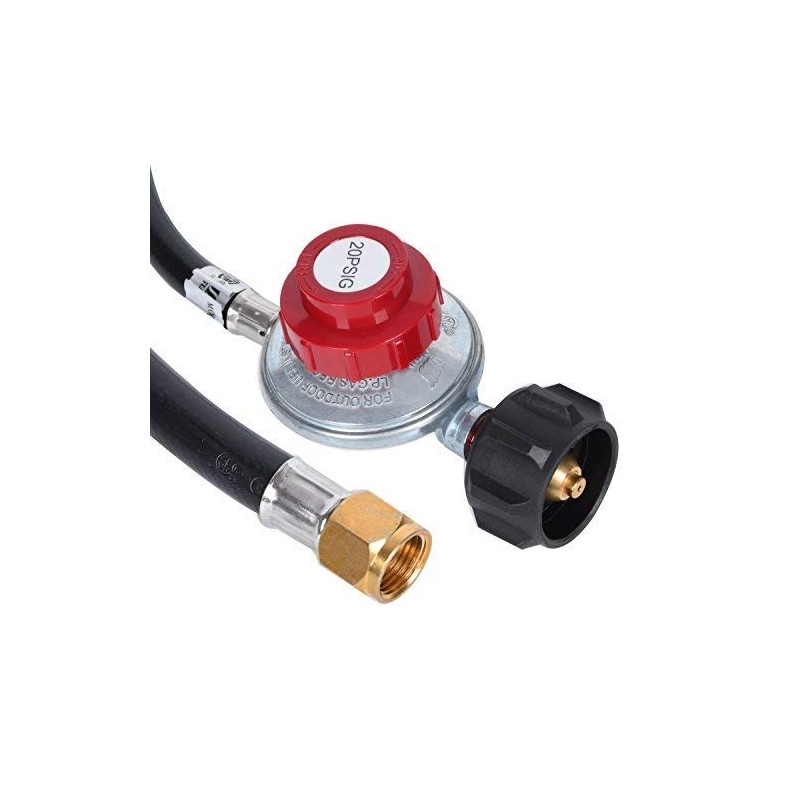 GasSaf 5FT 20 PSI Adjustable High Pressure Propane Regulator with
