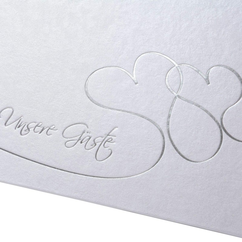 Goldbuch Cuore Gästebuch 23x25cm, 176 weiße Seiten, in Buchform, silberne