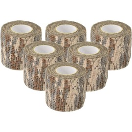 Camo Wrap Tapes Camouflage Form Wrap 1.96'' x 177''  -Adhesive Protective Bandage for Flashlights,Bicycle - Color: Desert Camo, Size: 6 Rolls