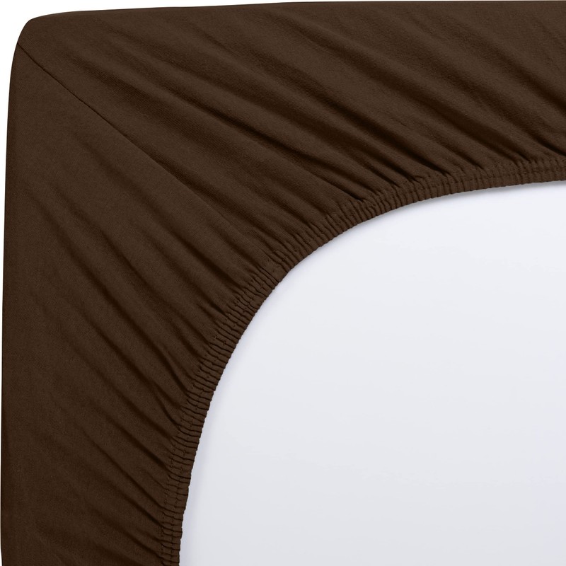 Utopia Bedding Fitted Sheet Double, Brown - Deep Pocket 14