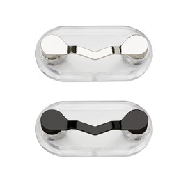 Pack of 2 Magnetic Glasses Frames, Glasses Holder, Magnetic Glasses Clip, Glasses Holder, Stainless Steel Glass Glasses Holder, Magnetic Brooch, Suitable for All Garments (Black, Silver), black,