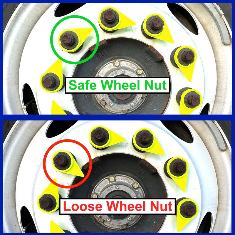 TYK Industries 22mm Loose Wheel Lug Nut Safety Check Indicators