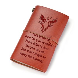 JOHSBYD Eagle Gift Inspirational Leather Refillable Journal Notebook Eagle Lover Gift Encouragement Gifts for Scouts Leader Scout Ceremony Gift for Daughter Son (Take pride)