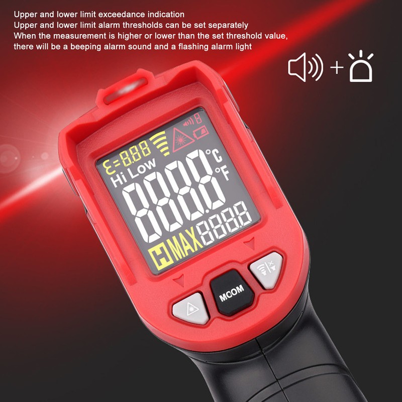 Digital Infrared Thermometer 4 Digit Display High Accuracy Handheld Industrial