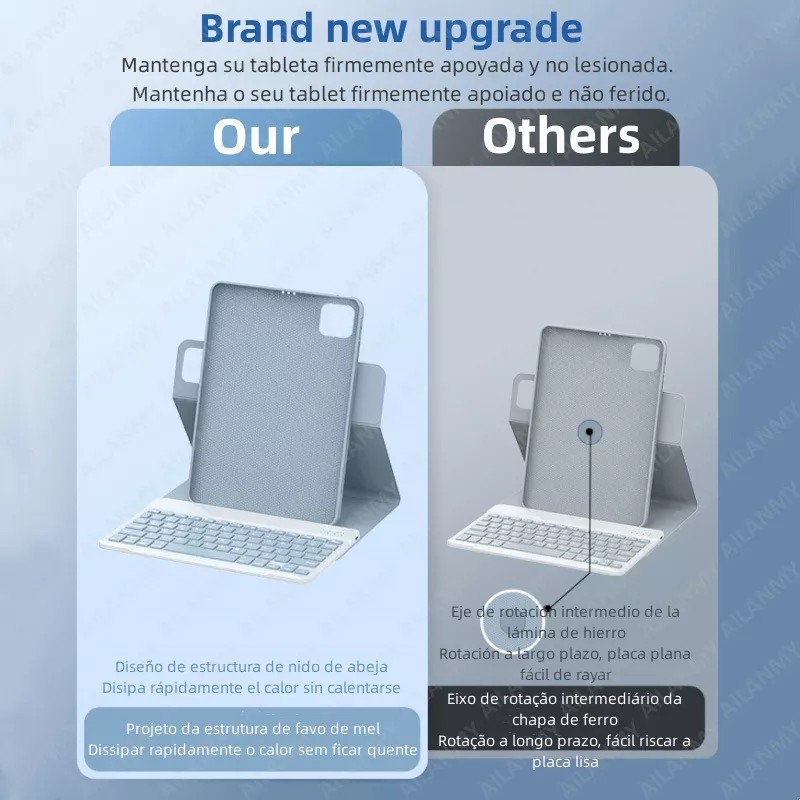 Generic Funda Rotate Teclado+mouse For Lenovo Tab M10 Plus 3rd