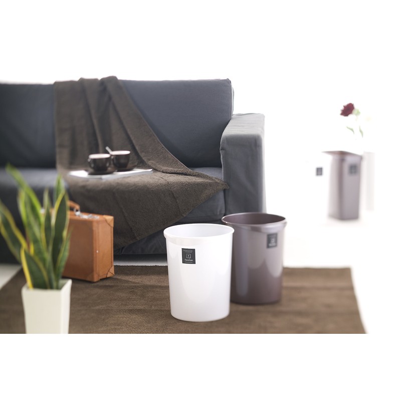 Squirrel Trash Can Wastebasket Flexion Square Metallic White 12L Made