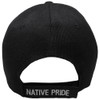 Native Pride Indian Wolf Shadow Feather Black 100% Cotton Adjustable