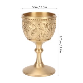ZLXHDL Brass Gold Goblet 8.7 x 5 cm - Vintage Wine Goblet with Dragon and Phoenix Engraving - Handmade Retro Goblet for Wedding Banquet Decoration Medieval Party