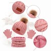 AWAVM 3Pcs Kids Winter Warm Beanie Hat Scarf Gloves Set