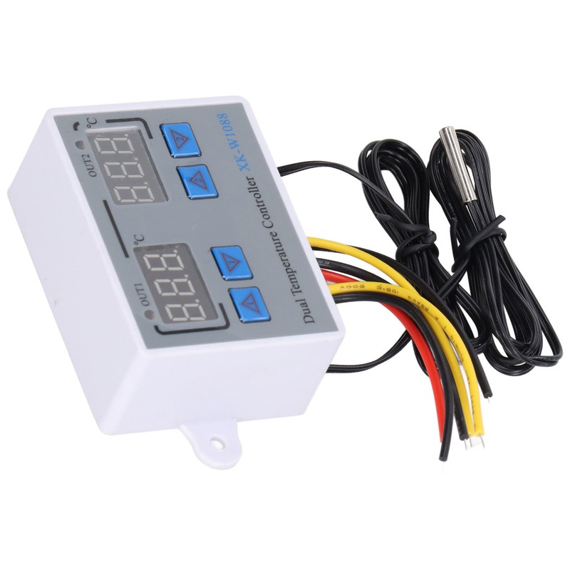 Dual Display Temperature Humidity Controller Heating Cooling Thermostat Switch NTC