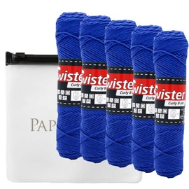 Crochet Yarn Cotton Yarn Knitting Crochet Crafts 5 x 50 g Colour 56 Royal with Zip Bag
