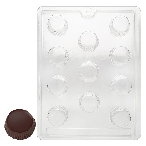 Cybrtrayd AO032 Medium Peanut Butter Cup Chocolate Candy Mold with Exclusive Copyrighted Molding Instructions