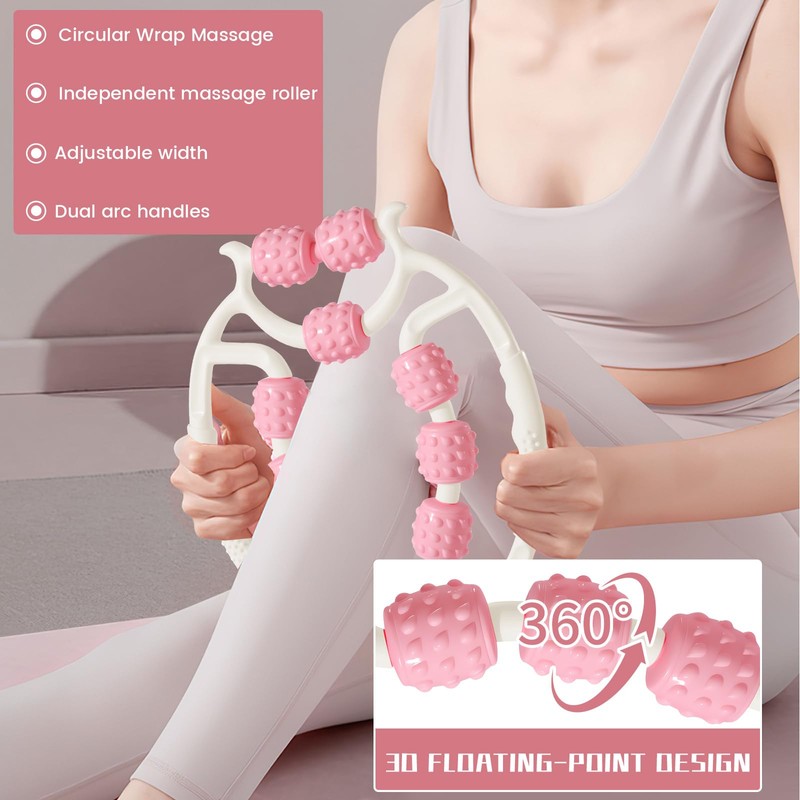 Yanghad Massage Roller, Leg Massager (White + Pink)