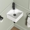 Wall Mount Corner Bathroom Sink, QISHKA 12" X 12" Square
