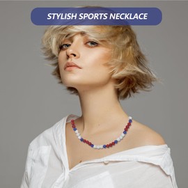 Baseball Necklaces for Men, Stylish Ice Baseball Necklace, Glitter Beaded Necklace, Athlete Inspired Rhinestone Baseball Necklace, Cool Gifts for Baseball Players Lovers (Blue)