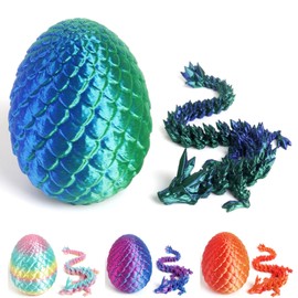3D Printed Dragon in Egg, 3D Printed Animals, Surprise Dragon Egg with Dragon Inside,Flexible Joints Dragon Toy for Kids Adults, Gifts for Birthday, Christmas, Easter,Home Desk Decor