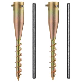 FactionGarden Beach Umbrella Sand Anchor, 2 Pack Heavy Duty Umbrella Stand Outdoor Base 17 Inches Metal No Dig Ground Umbrella Holder, Christmas Tree Stand Base