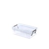 Whitefurze Allstore Container with Silver Clamp, Plastic, Natural, 0.8 Litre