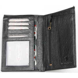 Genuine leather passport holder Bellugio also for other documents, black, Einheitsgröße, Classic