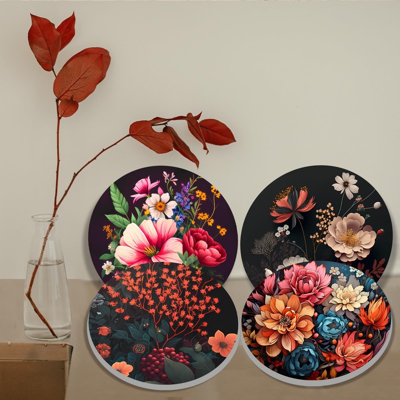 Tucocoo Stove Burner Covers, Retro Flowers Gas Stove Burner Covers