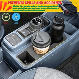 2PCS Silicone Cup Holder Insert Liner for 2025 2024 2023 2022 Ford Maverick Hybrid XLT Center Console & Rear Armrest Cupholder Coaster Cover Protector Car Interior Accessories