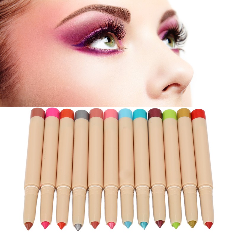12pcs 0.03oz Eyeshadow Stick Set Women Waterproof Long Lasting Makeup