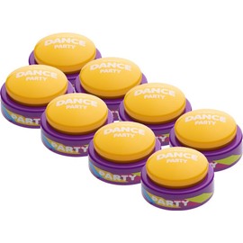 30 Second Dance Party Button with 5 Songs-Volume II, Fun Gag Gift for Kids & Adults, Co-Workers, Teachers, Friends & Family, Office Toy, Classroom Supplies, Birthdays, Holidays & Parties(Pack of 8)