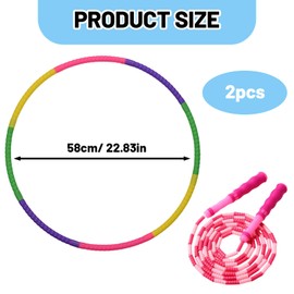Kids Hula Hoop Set - 8 Section Detachable Children's Fitness Hoops for Gymnastics, Dance & Outdoor Play (Multi-Color)