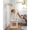 PETEPELA Wood Cat Tree for Indoor Cats Multi-Level Tower with